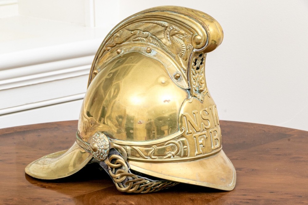 Antique Brass Edwardian Fireman’s Helmet