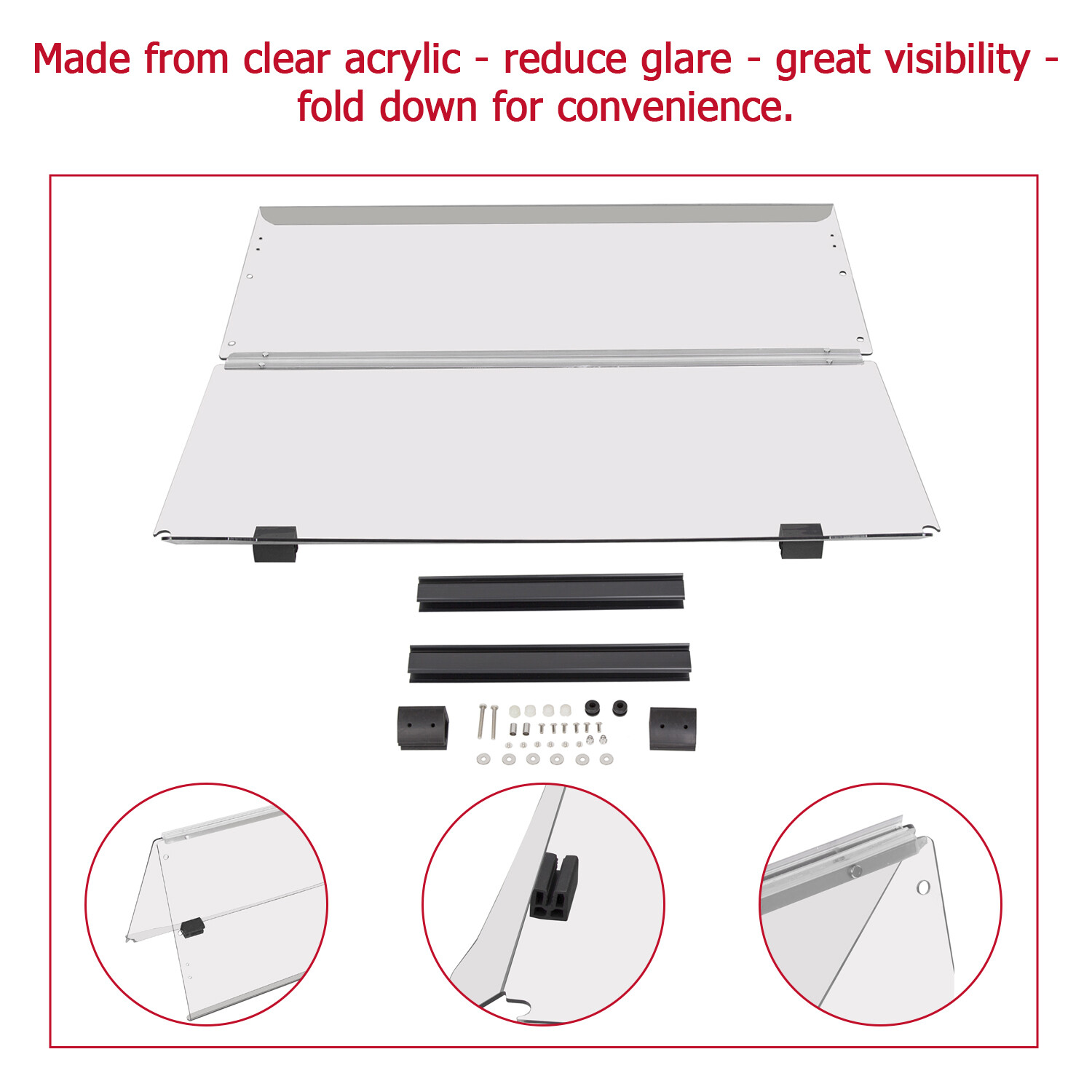 Front Clear Windshield Folding For 2007+ Yamaha G29 Drive Golf Electric Cart