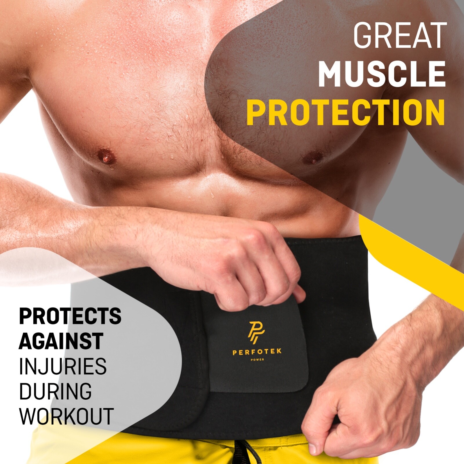 Waist Trainer for Women & Men Lower Belly Support Belt Sauna Effect Black L Size