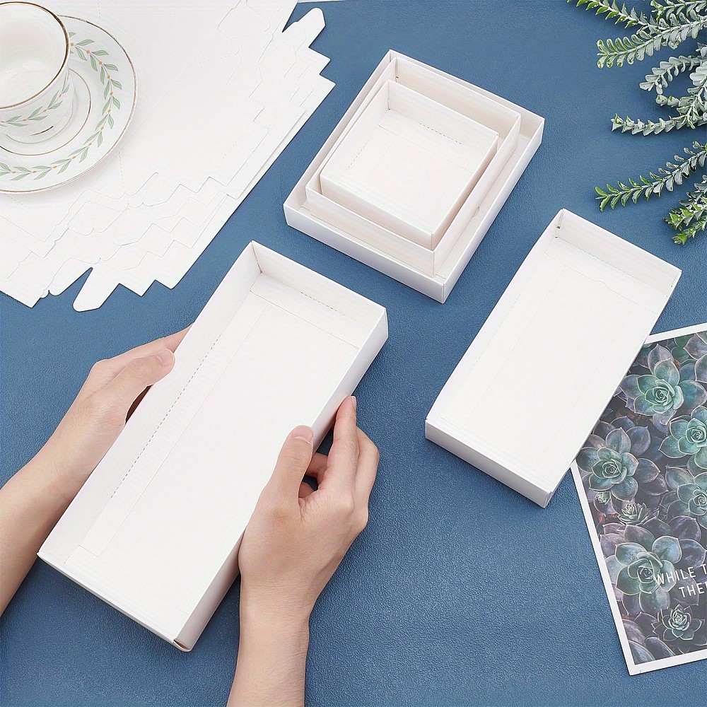 1bag 10pcs 5 style Present Gift Paper box White Square Paper Packaging boxes