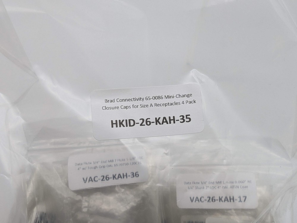 Brad Connectivity 65-0086 Mini-Change Closure Caps for Size A Receptacles 4 Pack