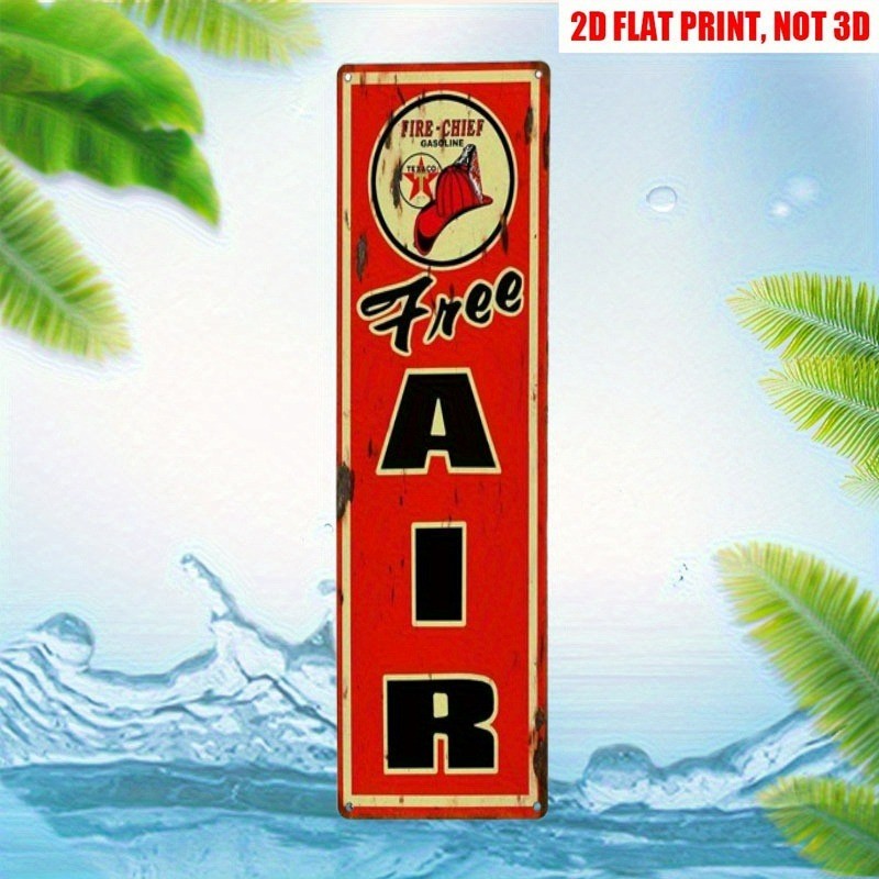 Vintage Metal Signs Free AIR Gas Station Decor Garage Man Cave Wall Art Plaque