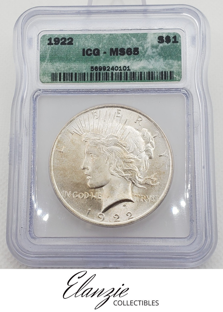 1922 Peace Silver Dollar ICG MS65