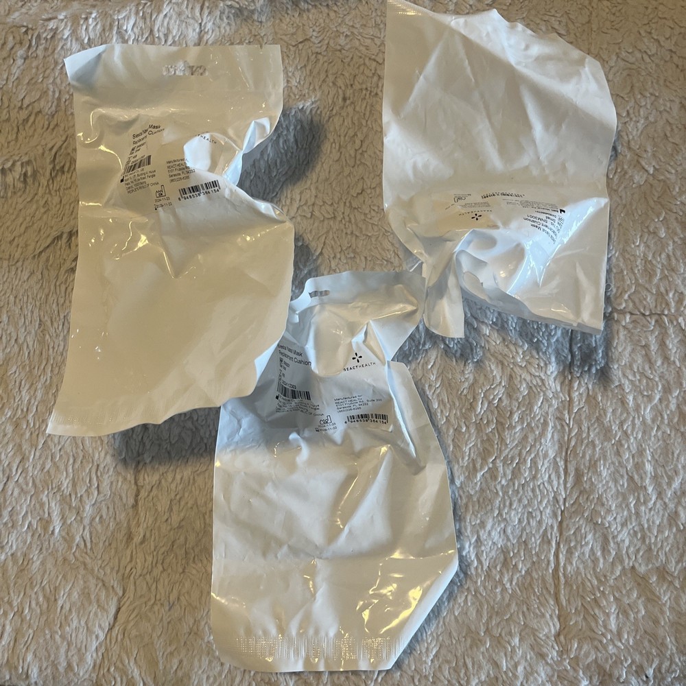 3 Siesta Full Face Cpap Bipap Mask Replacement Cushions Clear Body Small
