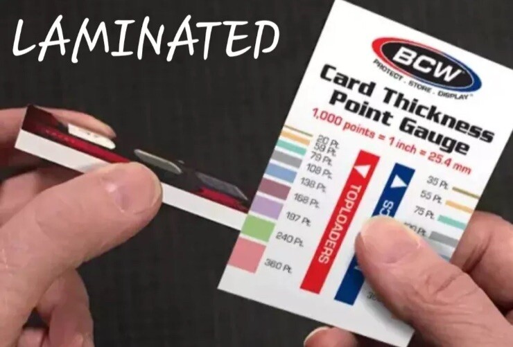 BCW Card Thickness Point Gauge - Laminated Tool-For Trading Cards- + Bonus Chart