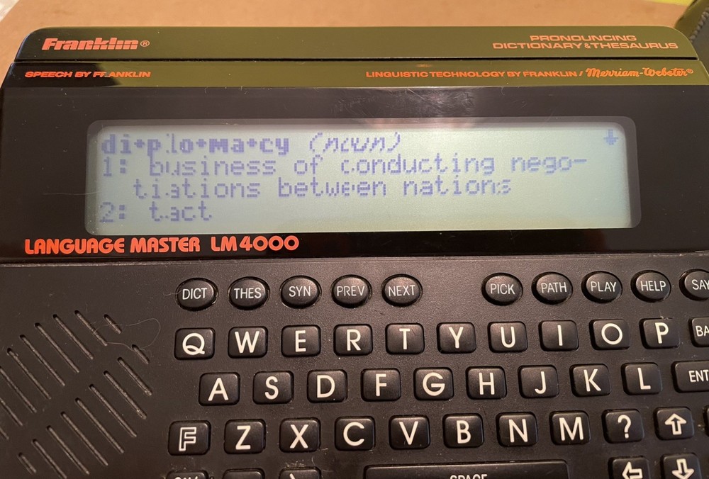 Franklin Language Master LM4000 Talking Pronouncing Dictionary Thesaurus Working