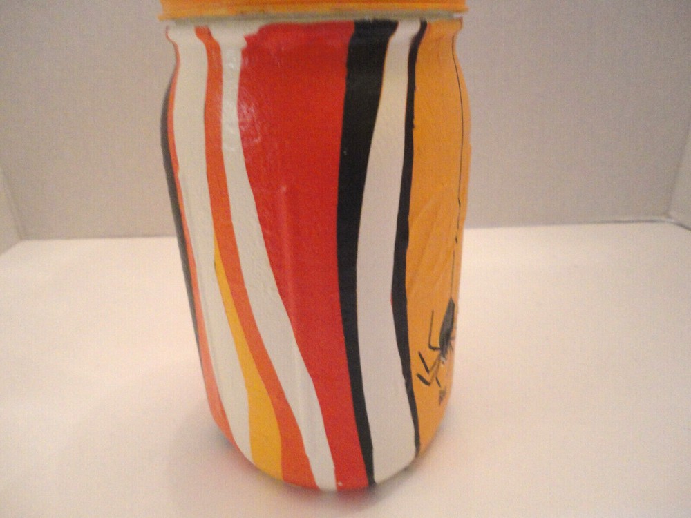 Decoupage Quart Mason Jar, Halloween, Spider (Hand Made)