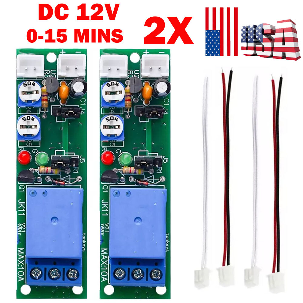 2x 12V Infinite Cycle Delay Time Timer Relay Turn ON OFF Switch Loop Modules HOT