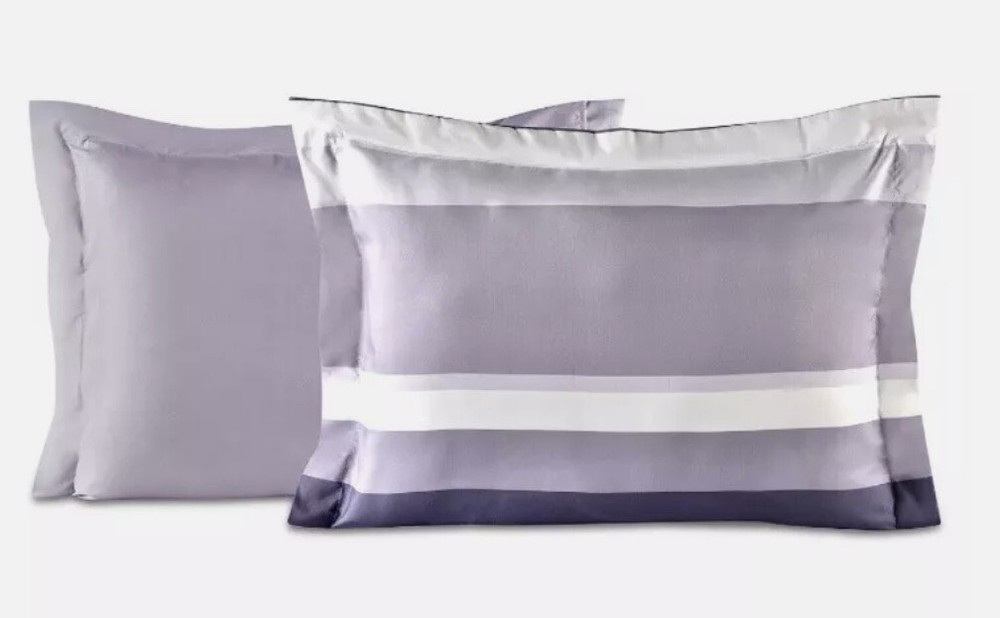 Lanwood Home Bedding Collection Austin Stripe / Solid Reversible 8 Pc. CAL KING