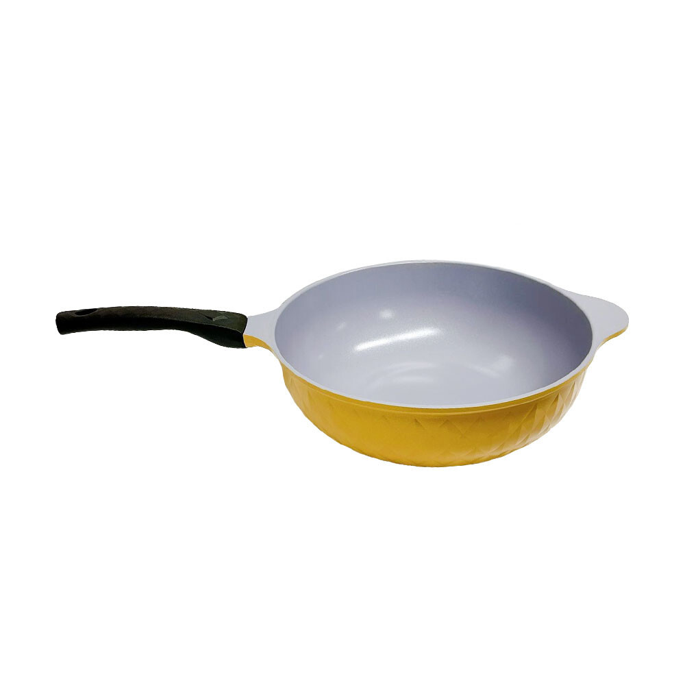 |MADE IN KOREA| 12.5" Ceramic Coating Interior and Exterior Cooking Wok, Pan Set