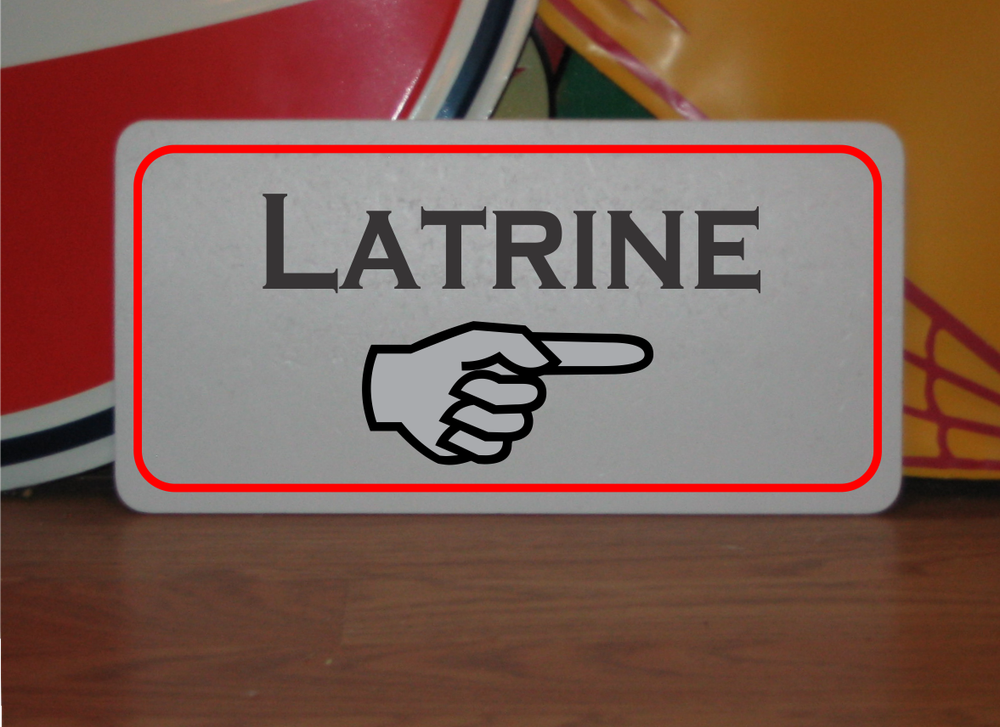 Latrine arrow Metal Sign