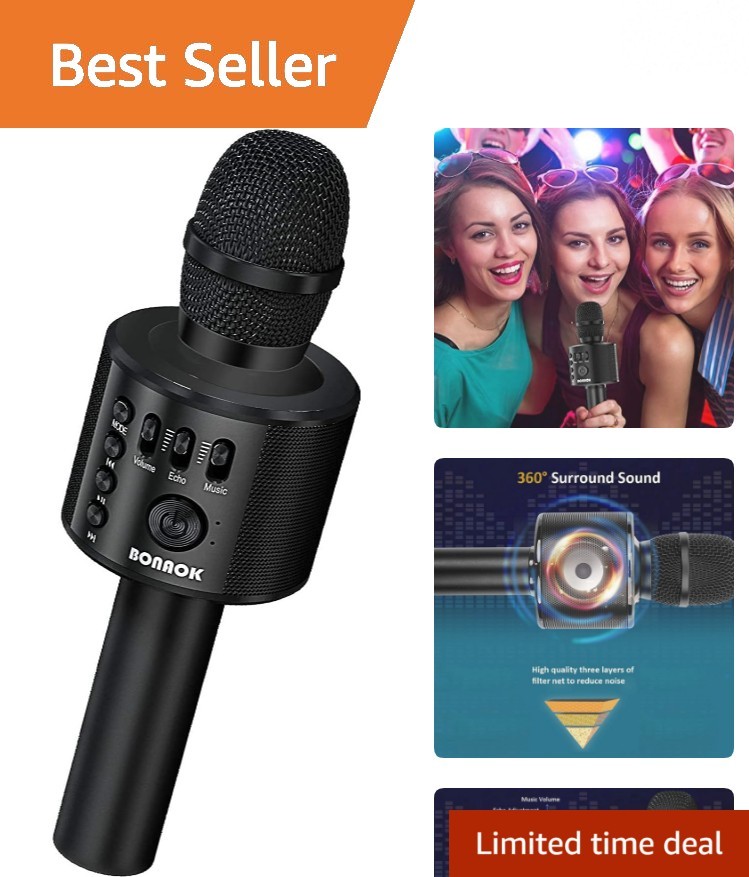 Handheld Karaoke Microphone with Multi-Device Compatibility for Singing Joy