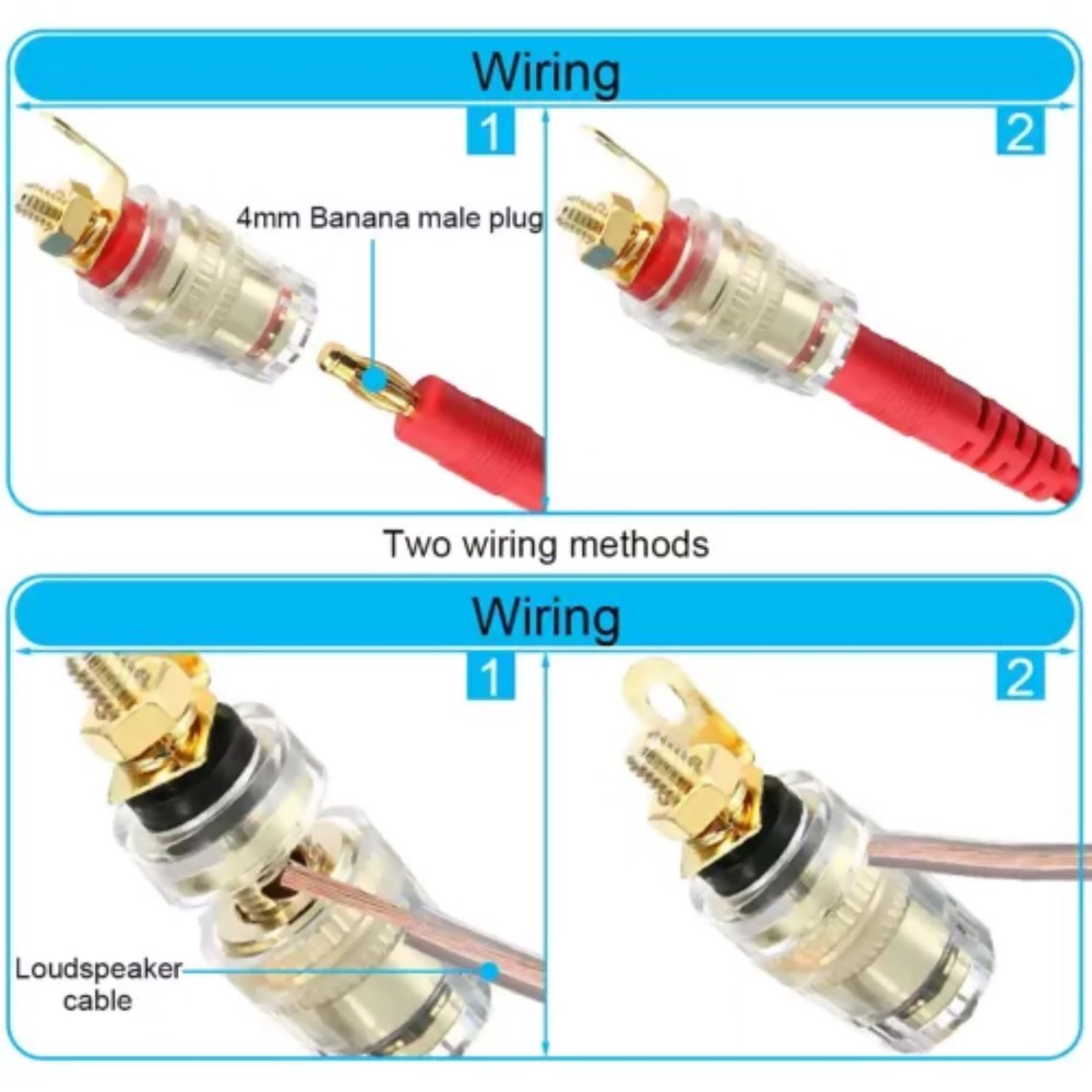 8Pcs 4mm Amplifier Speaker Terminal Binding Post Banana Plug Socket Connector