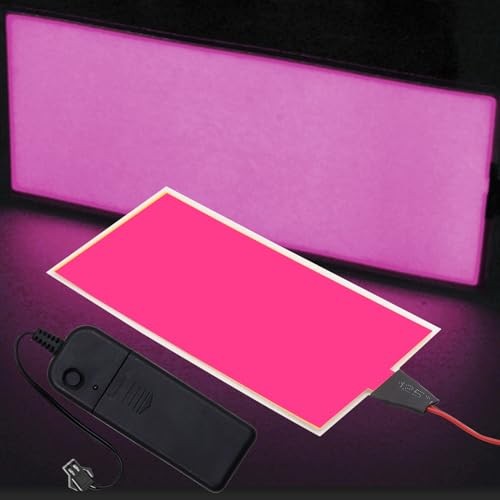 [3 Modes] 12X5CM Electroluminescent EL Panel Light,12V Flexible EL Panel Pink