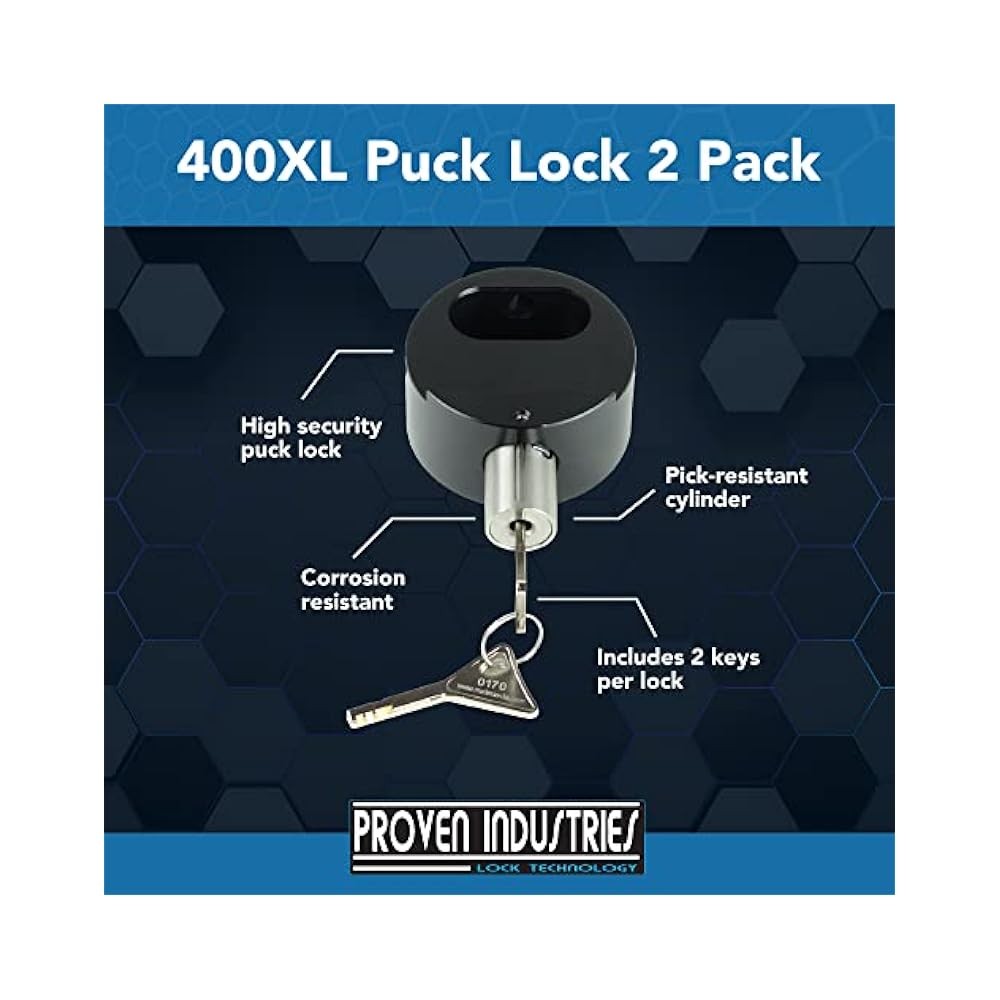 Heavy Duty Puck Locks for Trailers, Shielded Shackle, Enhanced Security