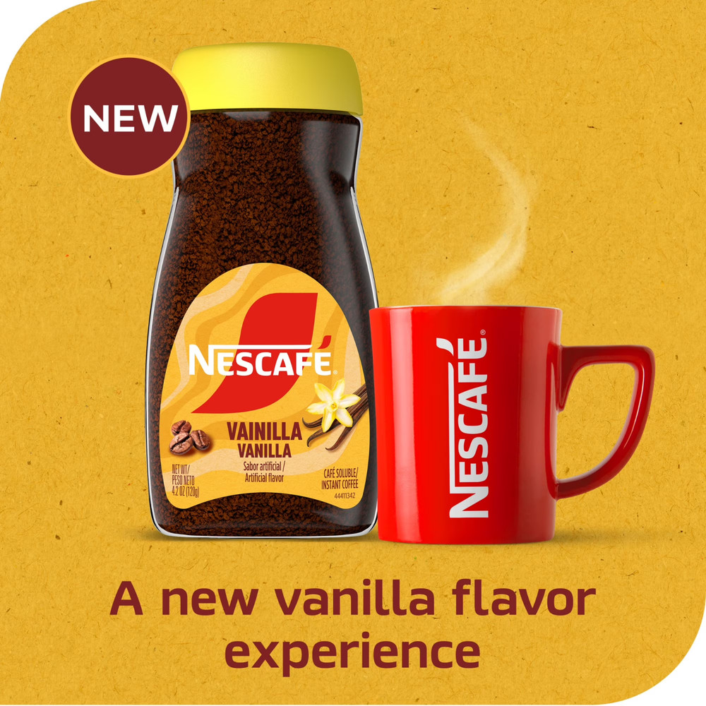 NESCAFE Vanilla Instant Flavored Coffee, 4.2 Oz...