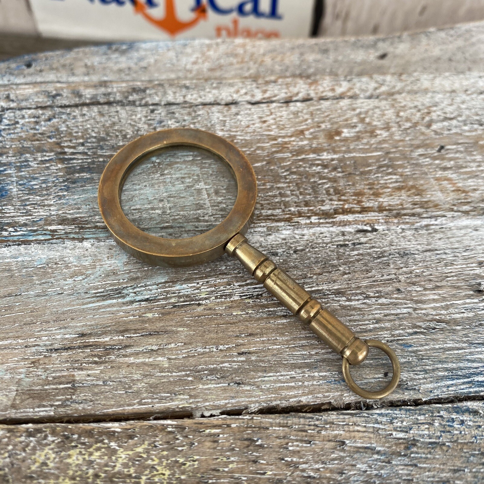 Antique Finish Brass Magnifying Glass - Mini Magnifier -Necklace Monocle Pendant