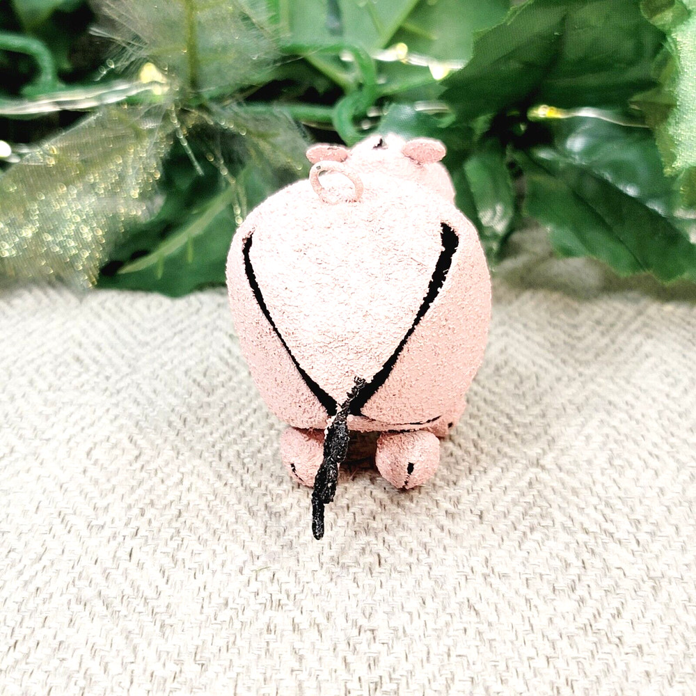 Rustic Jingle Bell Pig/Piggy. Ornament.
