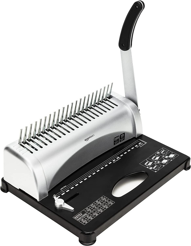 Comb Binding Machine, 350 Sheets Capacity, for Paper Sizes A5(15 Holes)/Letter(1