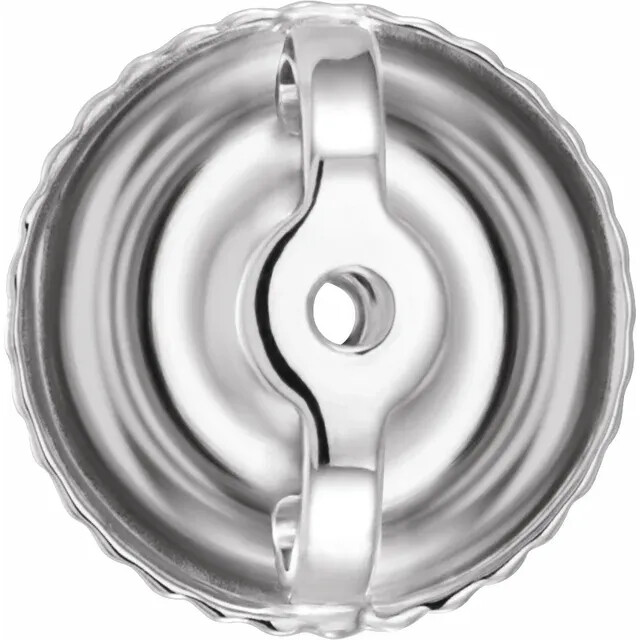 Sterling Silver Round Pre-Notched Stud Earring Mount Setting Threaded 1 Piece