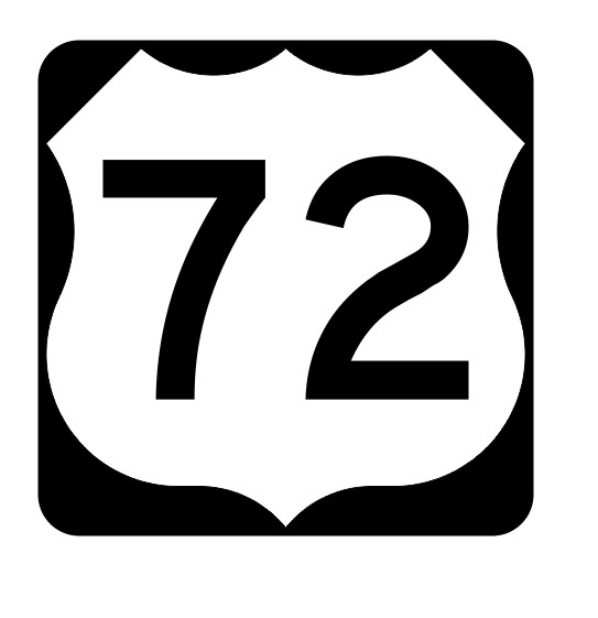 US Route 72 Sticker Decal