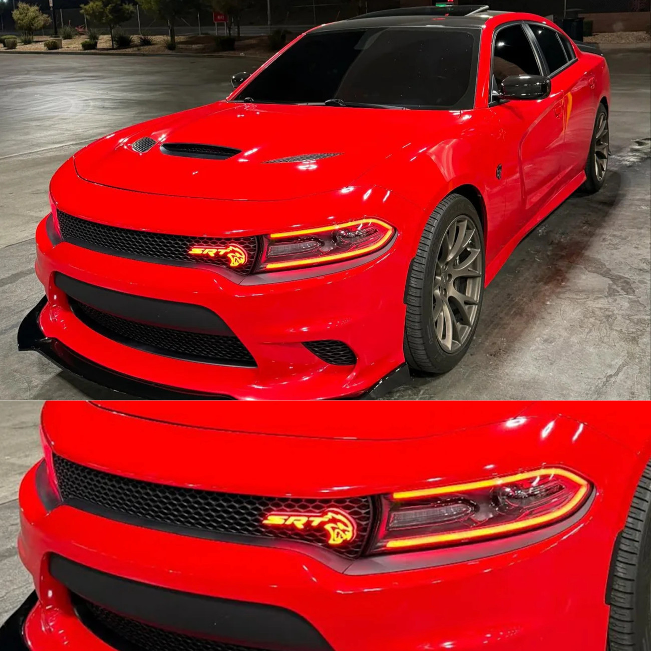 SRT Hellcat Front Grill Badge Emblem Led RGBw Bluetooth Controlled