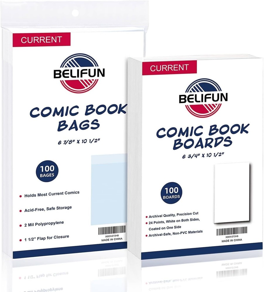 Clear Protective Comic Book Bags & Boards - 100ct Reusable Collection Accessory