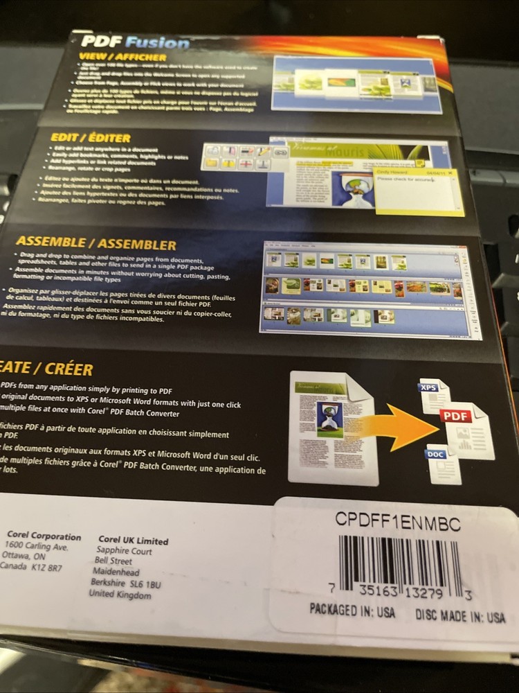 Corel PDF Fusion - Complete Product - 1 User Standard NEW