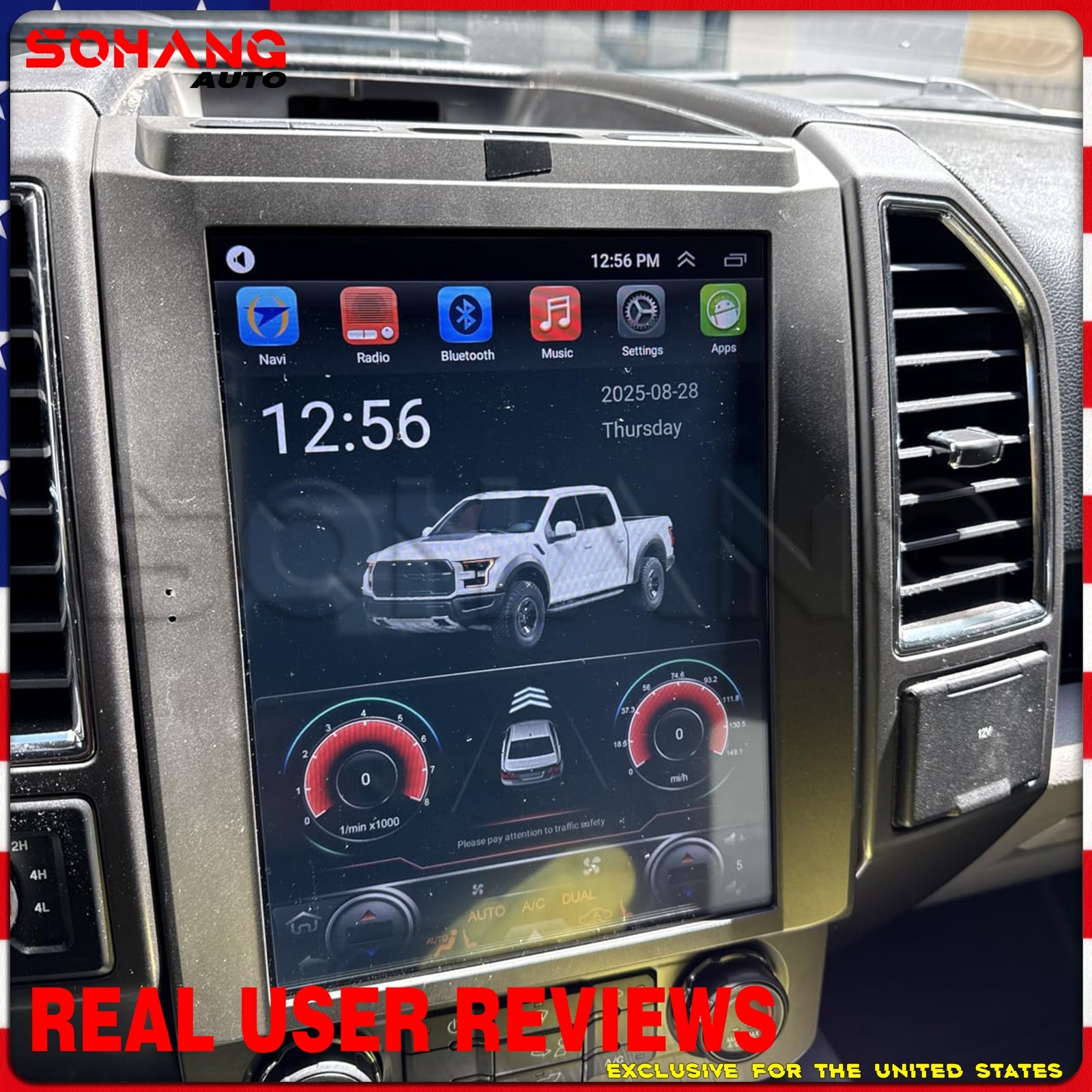 SoHang | 12.1'' Car Radio Stereo CarPlay For Ford F150 F250 F350 Tesla Style GPS