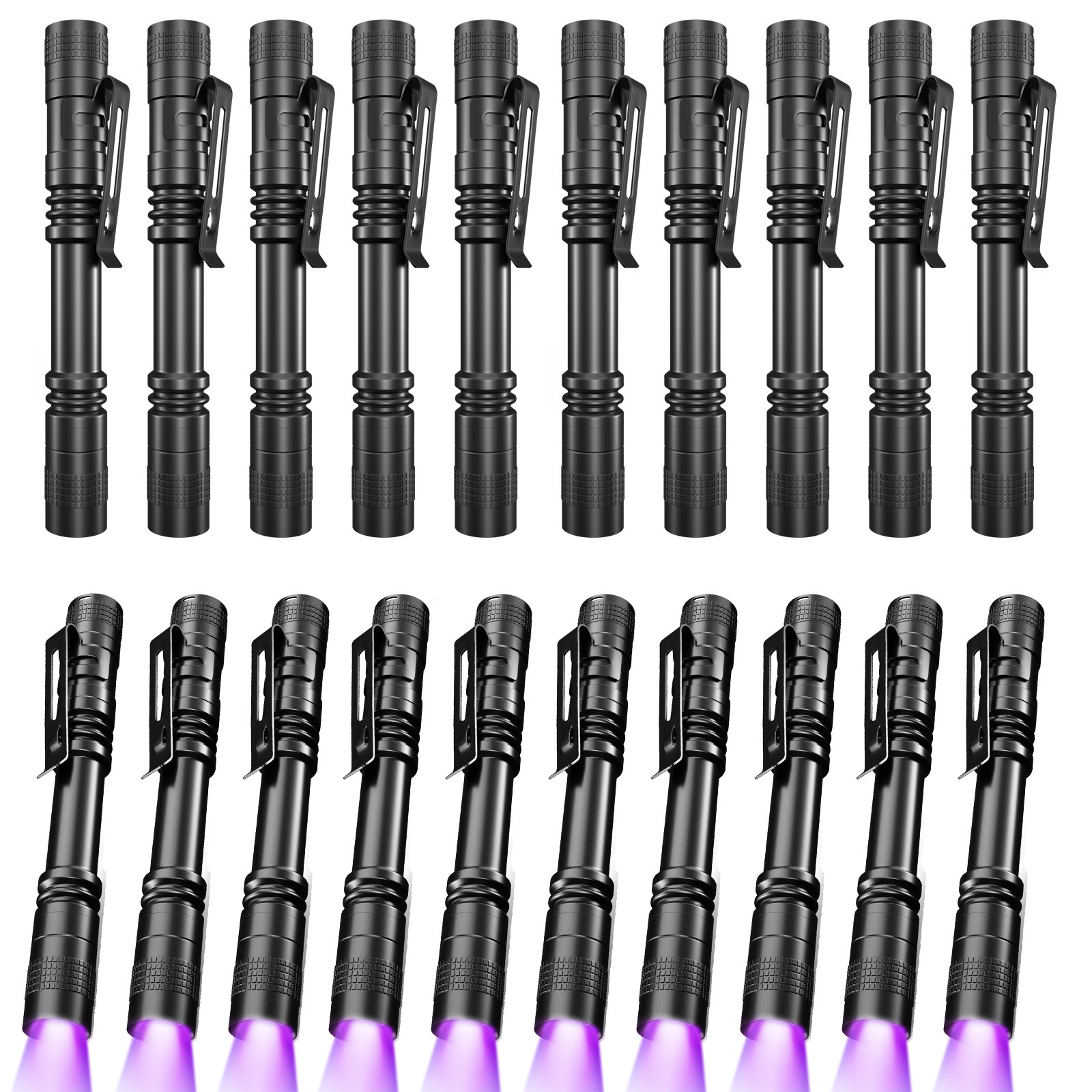 20PACK EDC UV Flashlight Pen Light 395nm Black Light for Pet Urine Detection
