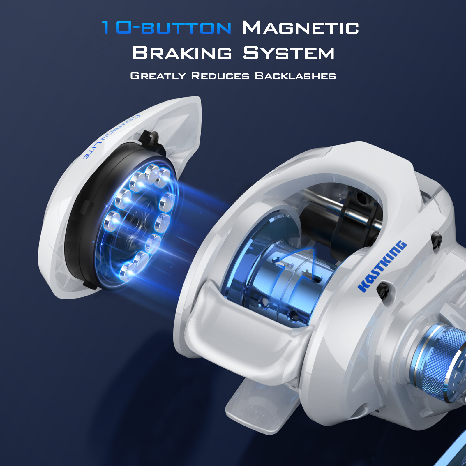 KastKing Centron Lite Baitcasting Reel Lightweight High Speed Fishing reel-Right