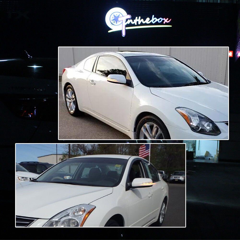 Smoke Sequential Amber LED Side Mirror Signal Lights For 2007-2013 Nissan Altima