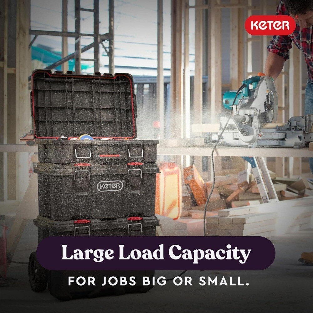 Keter Stack-n-Roll Modular Tools Organizer for Garage Storage and DIY, NEW..