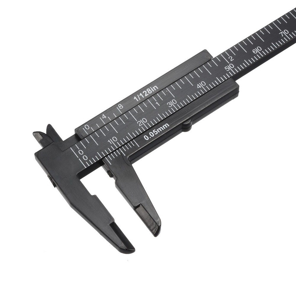 Caliper 80mm 3" Metric Double Scale Plastic Ruler Measuring Tool