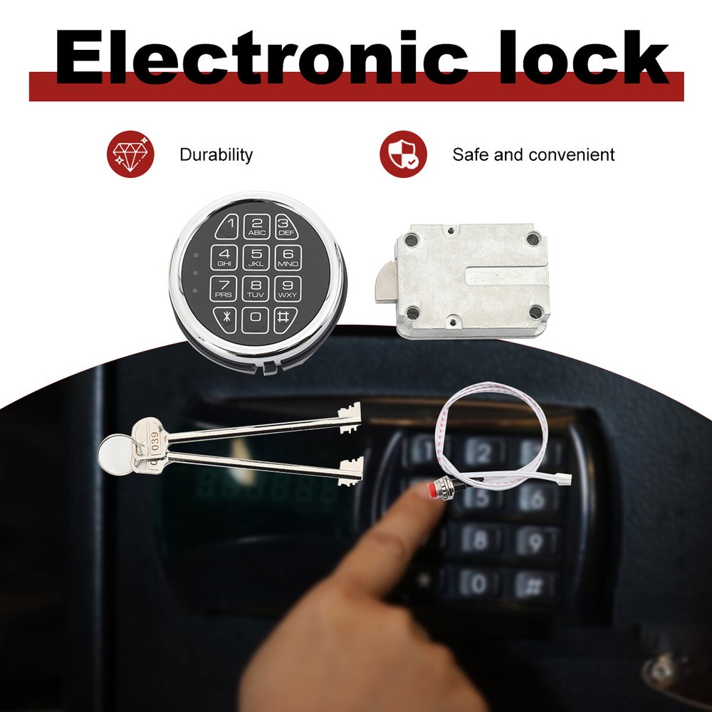 Electronic Safe Lock Replacement Solenoid Chrome Keypad For Safe Box Gun Safe