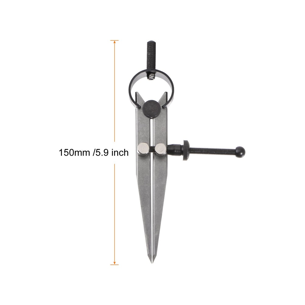 Spring Joint Caliper 4" 100mm Spring Divider Caliper with Solid Nut, Flat Leg