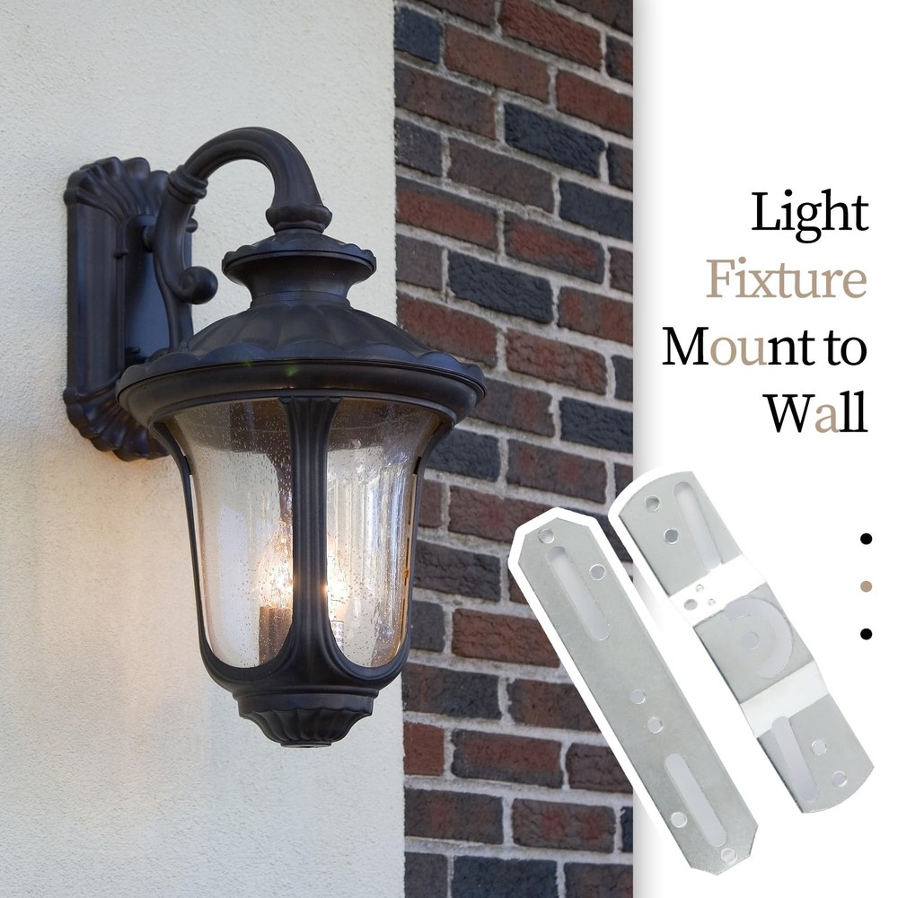 Luomorgo 2 Sets 4" Light Fixture Mounting Bracket, Universal 2 Sets, Silver