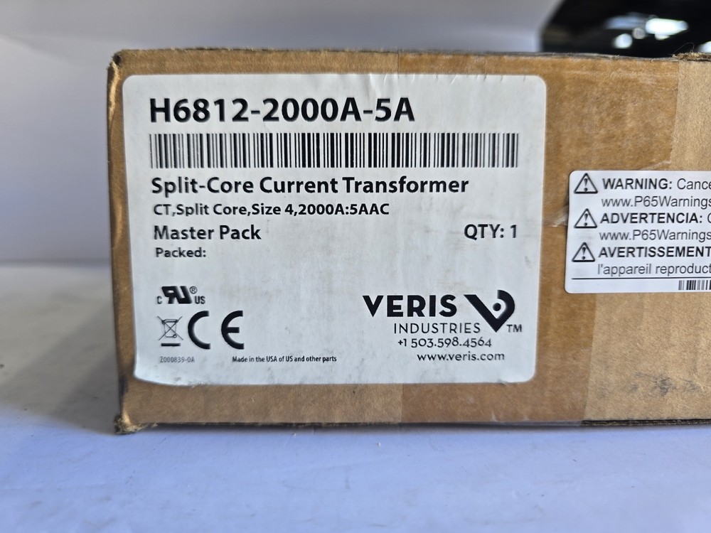 Veris H6812-2000A-5A Split Core Current Transformer