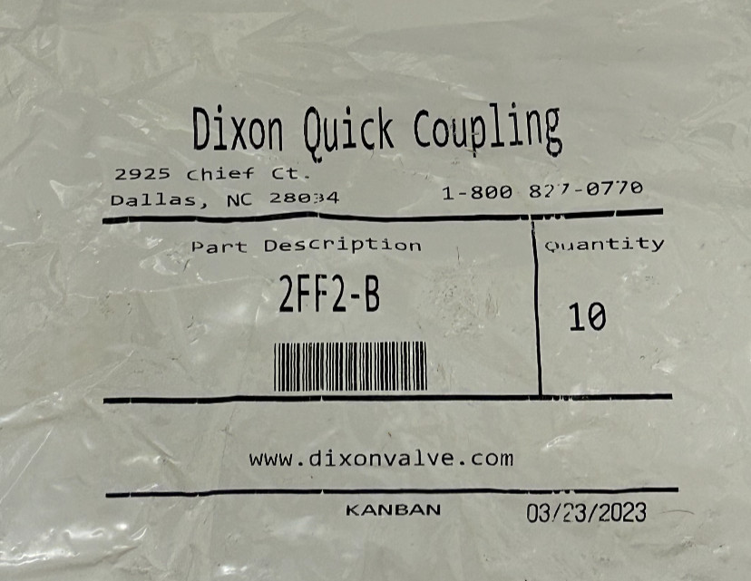 DIXON Quick Coupling 2FF2-B - (01 Piece)