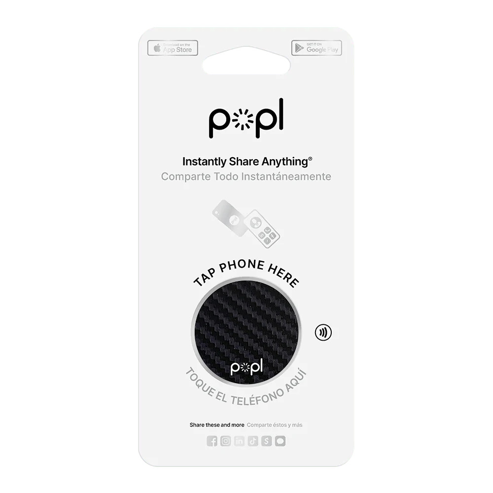 Popl Flat - Digital Business Card - Carbon Fiber