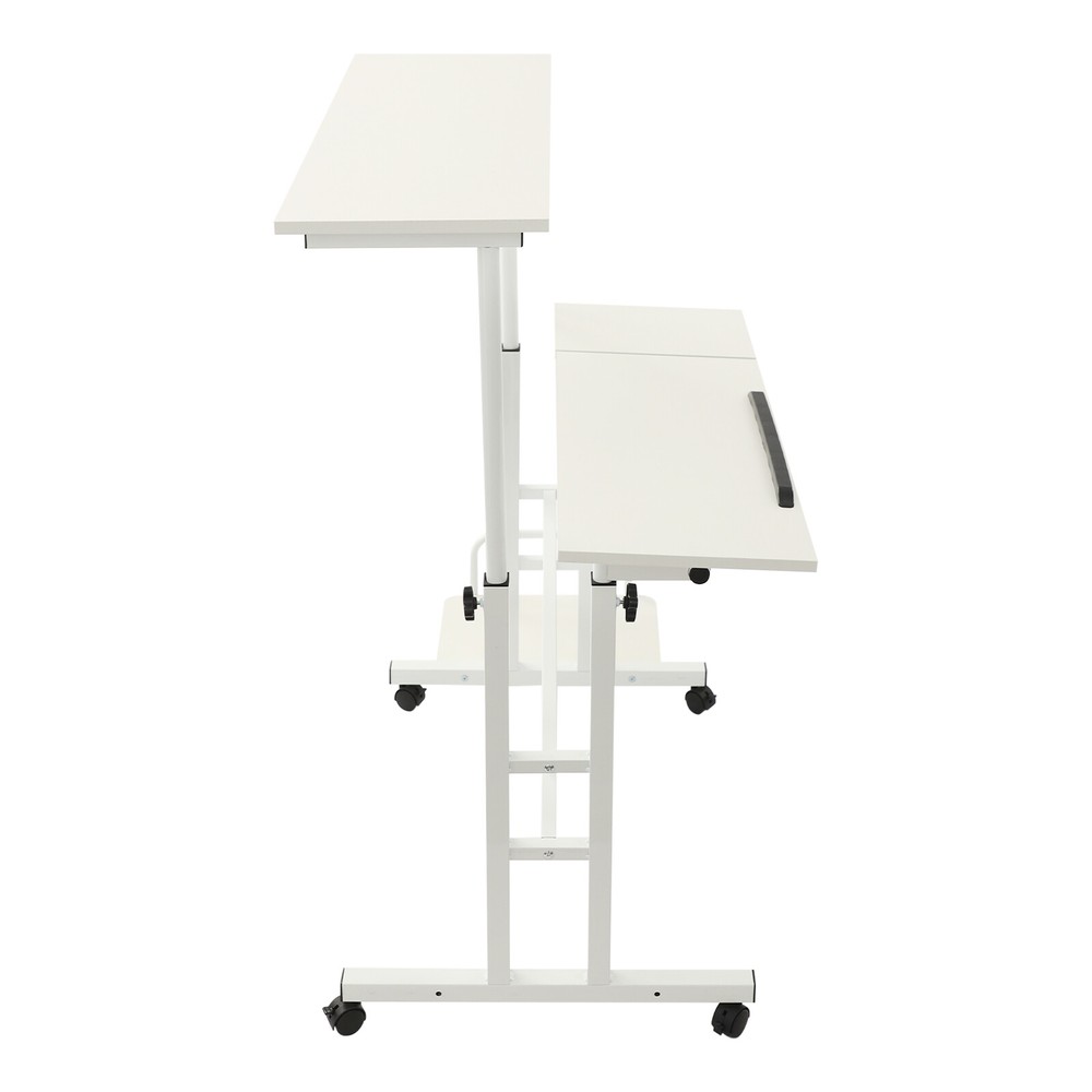 White Computer Desk, Multi Functional Foldable Desk, Adjustable Computer Table