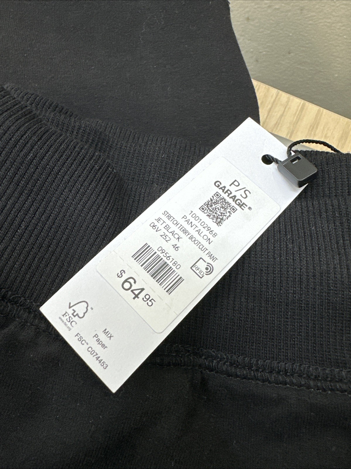 Garage Stretch Terry Bootcut Pants Jet Black P/S