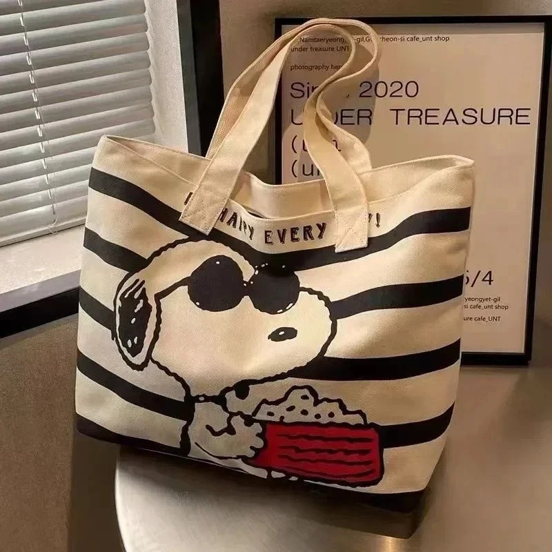 Peanuts Snoopy Joe Cool Large Canvas Tote Shoulder Bag Unisex New*