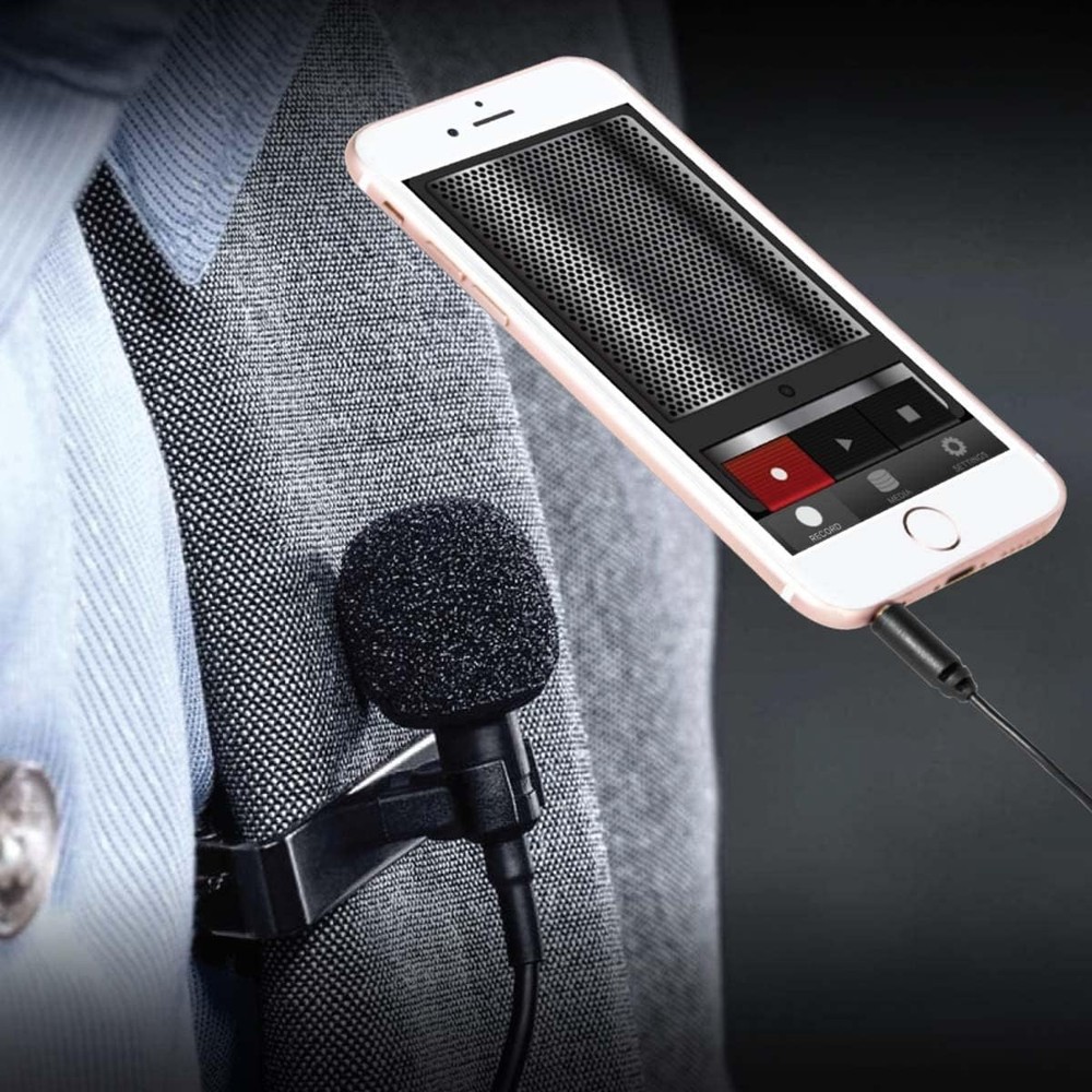 Omnidirectional Lapel Lavalier Microphone Clip-on Condenser Mini Iphone Android