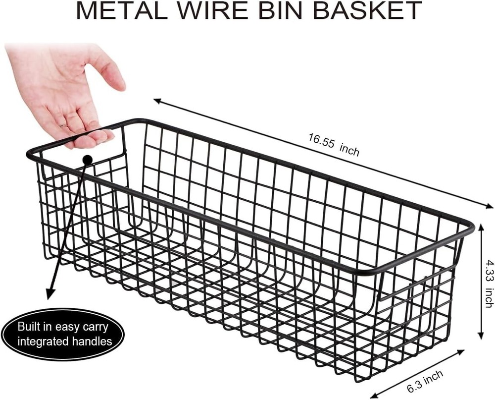 Freestanding Rustic Wire Baskets - 2 Pack for Versatile Storage Solutions