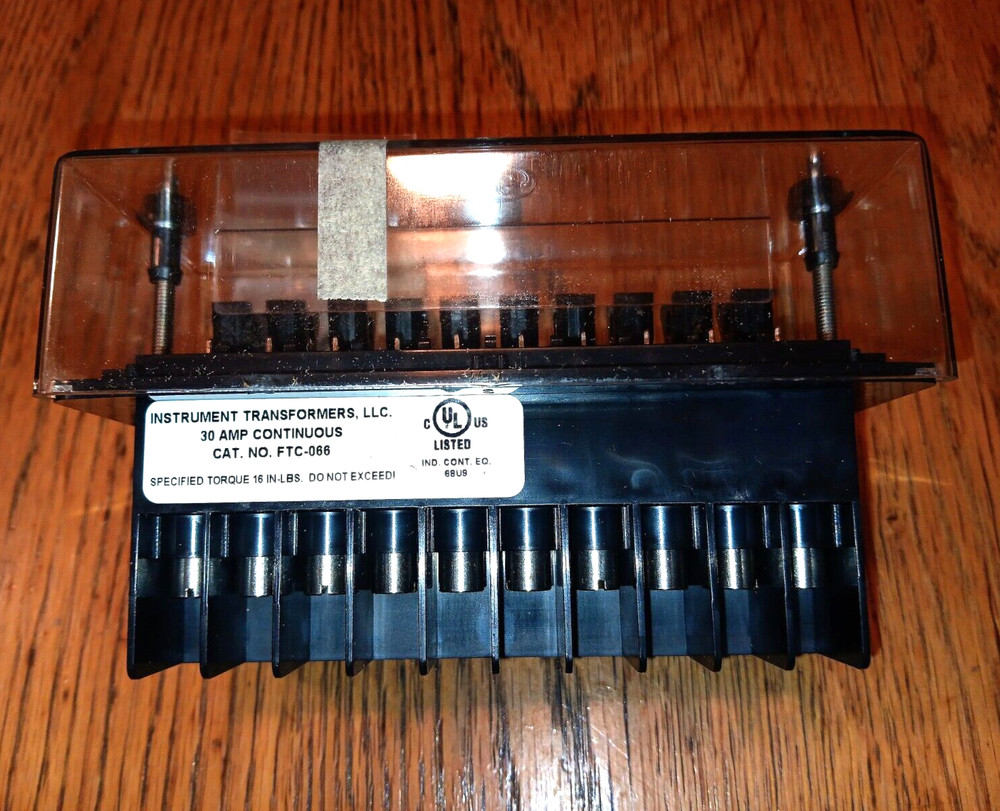 Instrument Transformers Test Switch FTC-066, 30Amp Test Switch, Clear Cover, GE