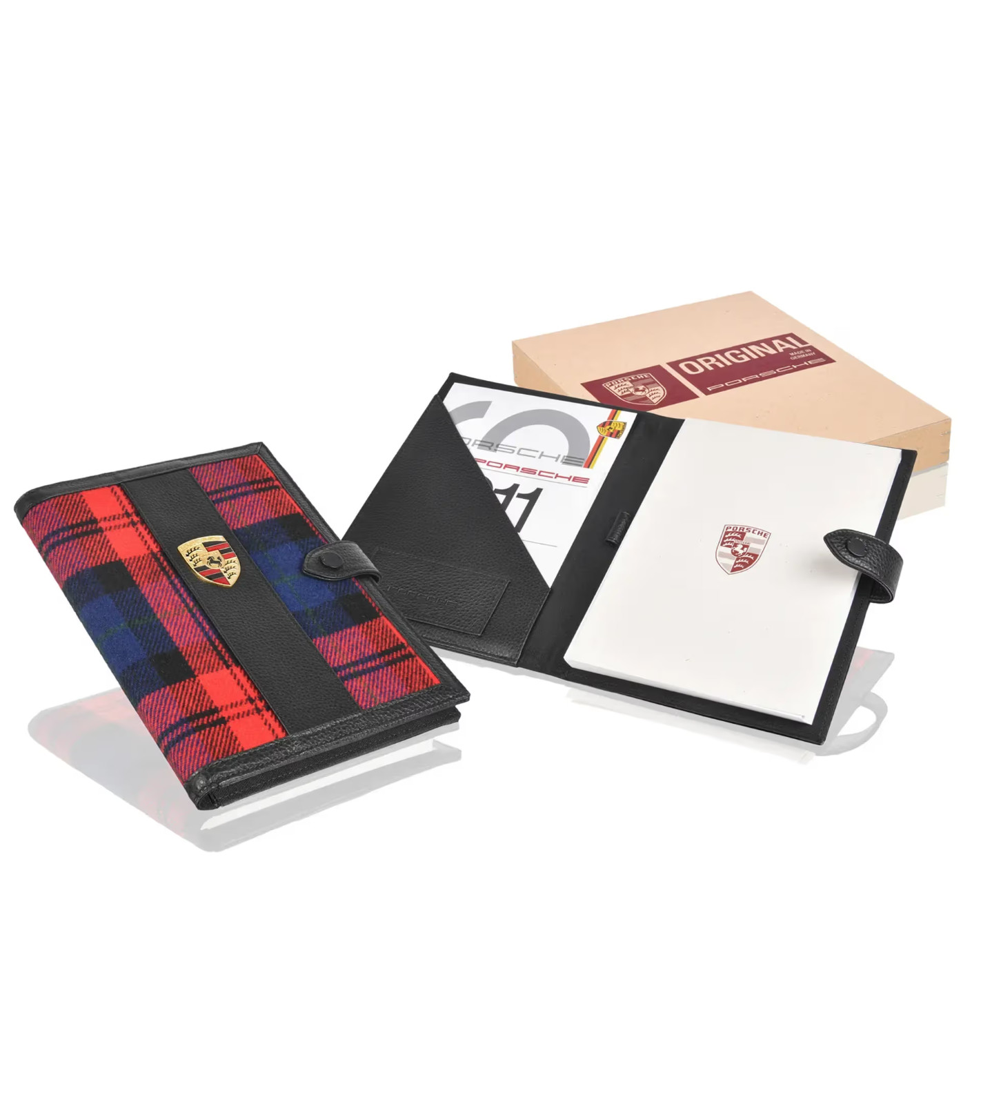 Genuine Porsche Document Wallet Tartan Fabric PCG48091100 NEW