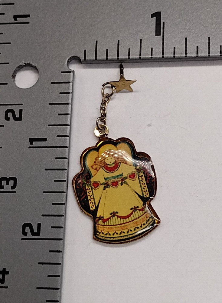 Multicolor Angel Hearts Star Dangle Charm Pin