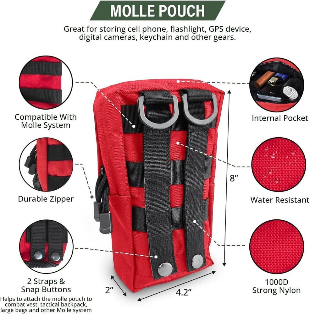 Molle Pouches Compact Strong and Durable Tactical Pouches, Molle Attachments,