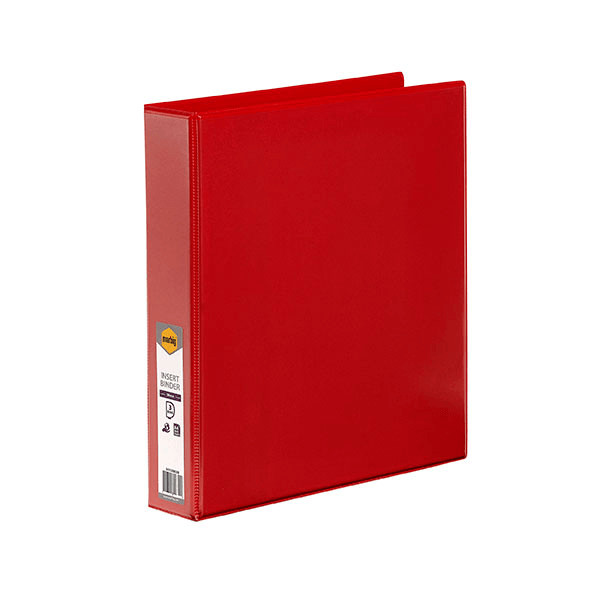 NEW Marbig Clear View Insert Ring Binder Folder 3D 38mm A4 Red Box 12